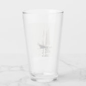 Tweesmasted Schooner met Dory door Winslow Homer Glas (Achterkant)