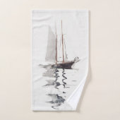 Tweesmasted Schooner met Dory door Winslow Homer Handdoek (Handdoek)