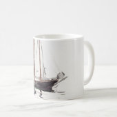 Tweesmasted Schooner met Dory door Winslow Homer Koffiemok (Voorkant rechts)