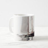 Tweesmasted Schooner met Dory door Winslow Homer Koffiemok (Voorkant links)