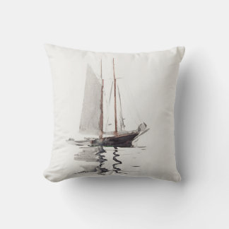 Tweesmasted Schooner met Dory door Winslow Homer Kussen