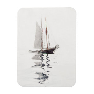Tweesmasted Schooner met Dory door Winslow Homer Magneet