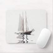 Tweesmasted Schooner met Dory door Winslow Homer Muismat (Met muis)