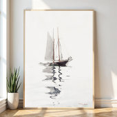 Tweesmasted Schooner met Dory door Winslow Homer Poster