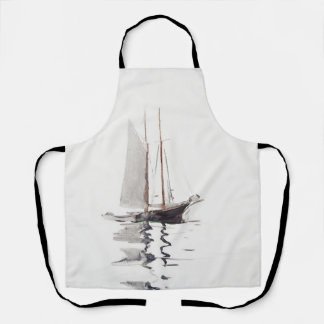 Tweesmasted Schooner met Dory door Winslow Homer Schort