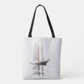 Tweesmasted Schooner met Dory door Winslow Homer Tote Bag (Achterkant)