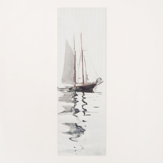 Tweesmasted Schooner met Dory door Winslow Homer Yogamat (Voorkant)