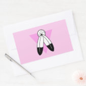 Tweespiraalroze driehoekmarkering rechthoekige sticker (Envelop)