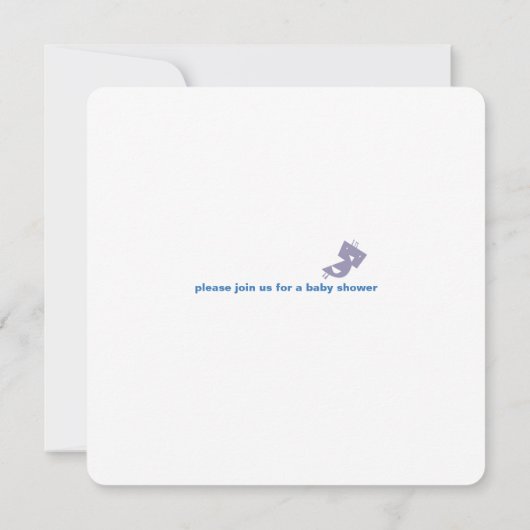 Tweet Bird Blue Bloom Stippen Tree Baby shower Kaart (Achterkant)