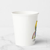 tweet en lekkere Waterverf Bird & Bug on branch Papieren Bekers (Rechts)