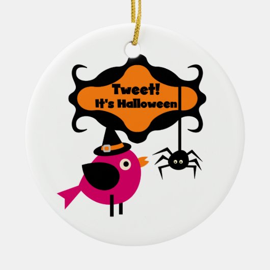 Tweet Halloween T-shirts en Gifts Keramisch Ornament (Voorkant)