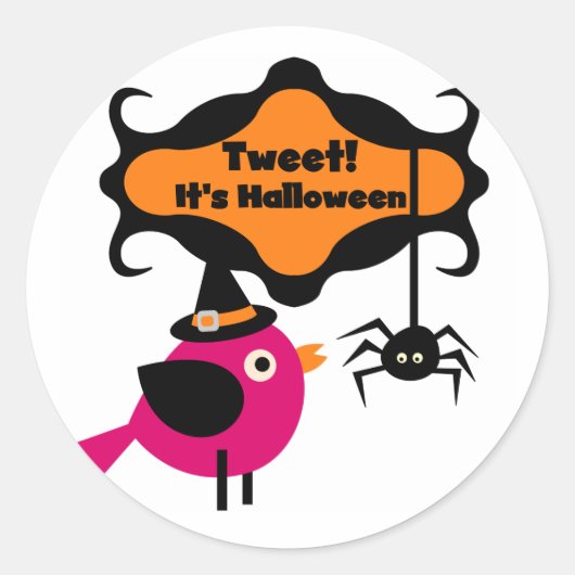 Tweet Halloween T-shirts en Gifts Ronde Sticker (Voorkant)