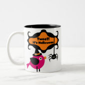 Tweet Halloween T-shirts en Gifts Tweekleurige Koffiemok (Links)