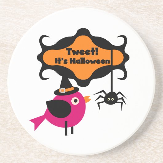 Tweet Halloween T-shirts en Gifts Zandsteen Onderzetter (Voorkant)