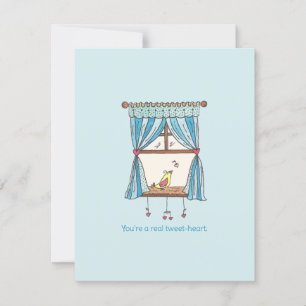 Tweet Hart Vogel Valentijnsdag kaart