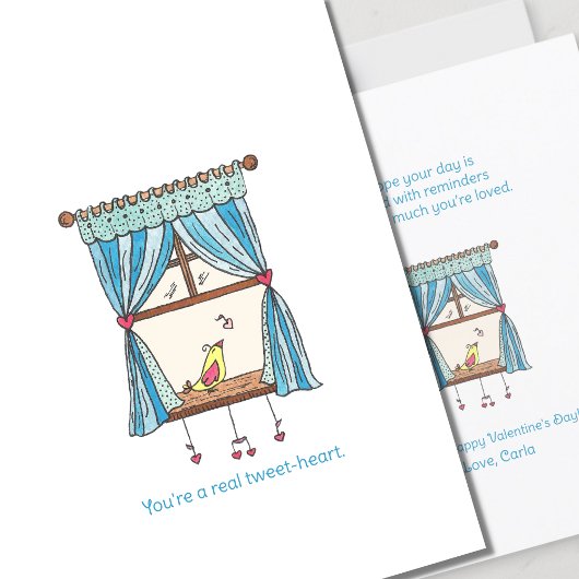 Tweet Heart Bird Valentijnsdag Kaart