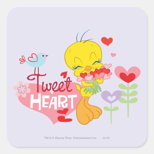 Tweet Heart Vierkante Sticker (Voorkant)