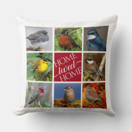 Tweet Home 8 Amerikaanse zangvogels 8 Fotocollage Kussen