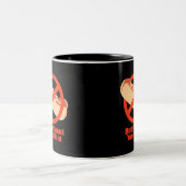 Tweet je vlees niet. tweekleurige koffiemok (Center)