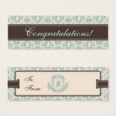 Tweet Jongen Skinny Gift Label 3 Mini Visitekaartjes (Voorkant /achterkant)