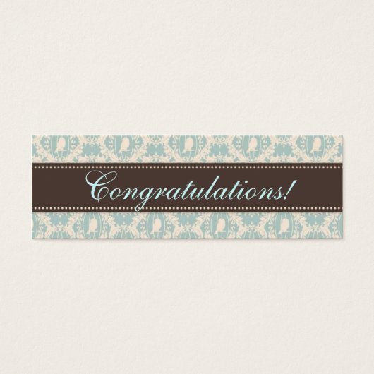 Tweet Jongen Skinny Gift Label 3 Mini Visitekaartjes (Voorkant)