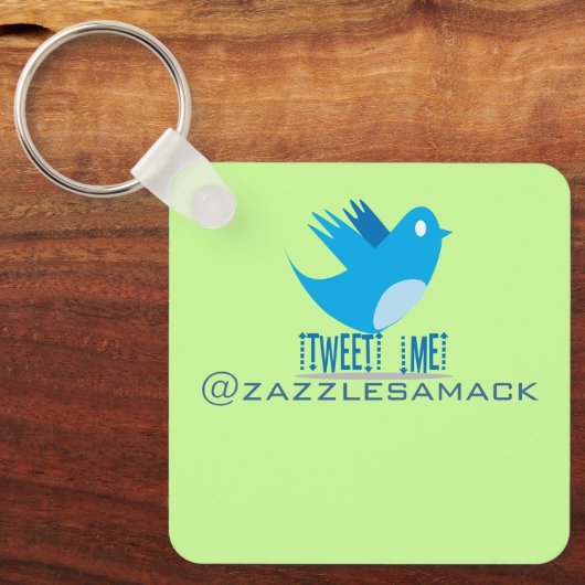 Tweet ME @ je tweetadres Sleutelhanger (Voorkant)