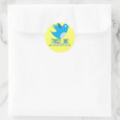 Tweet me op je twitadres ronde sticker (Tas)