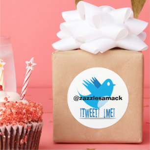 Tweet me op je twitadres ronde sticker