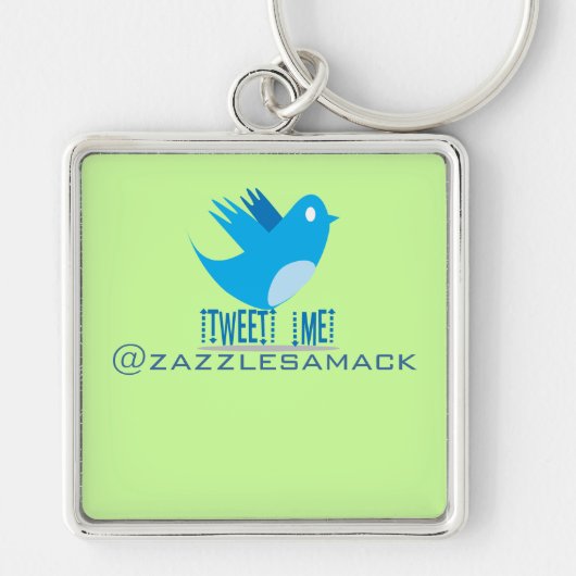 Tweet me op je twitadres sleutelhanger (Voorkant)