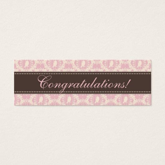 Tweet Meisje Skinny Gift Label 3 Mini Visitekaartjes (Voorkant)