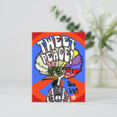 Tweet Peace! briefkaart (Staand voorkant)