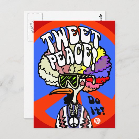 Tweet Peace! briefkaart (Voorkant / Achterkant)