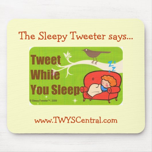 Tweet terwijl je slaapt in Mousepad Muismat (Voorkant)