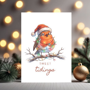 Tweet Tidings Robin Kerst Groetekaart Kaart
