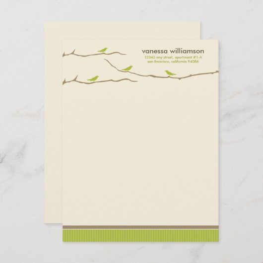 Tweet! Tweet! Aangepaste platte notitiekaarten (ka Notitiekaartje (Voorkant / Achterkant)