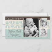 Tweet Tweet Boy Aankondiging Kaart (Voorkant)