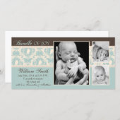 Tweet Tweet Boy Aankondiging Kaart (Voorkant / Achterkant)