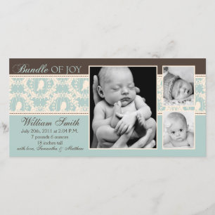 Tweet Tweet Boy Announcement Card Aankondiging