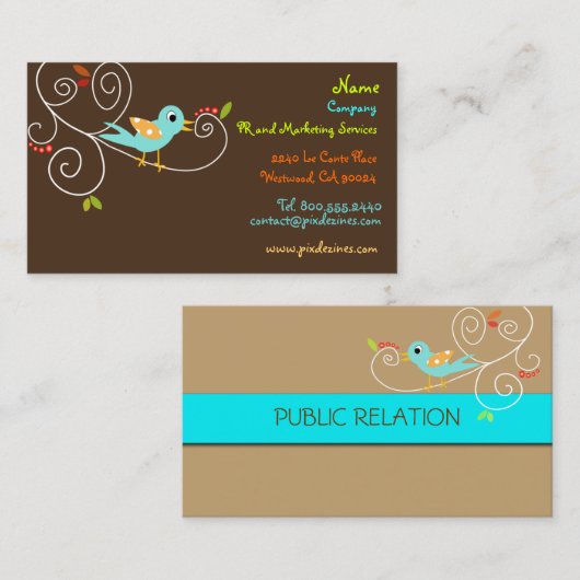 Tweet, tweet.. SEO-marketing/DIY achtergrondkleur Visitekaartje (Voorkant / Achterkant)