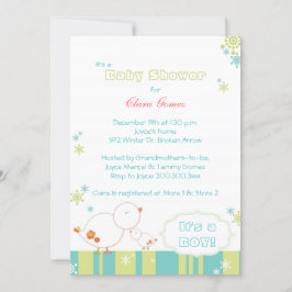 Tweet Tweet Winter Birds Baby Shower Kaart