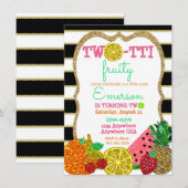 tweetà frutti 2nd Birthday Tutti Frutti glitter Kaart (Voorkant / Achterkant)