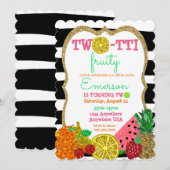 tweetà frutti 2nd Birthday Tutti Frutti glitter Kaart (Voorkant / Achterkant)