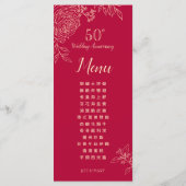 Tweetaalig Ranunculus Huwelijksjubileum Menu (Achterkant)