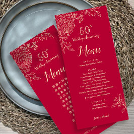 Tweetaalig Ranunculus Huwelijksjubileum Menu