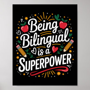 Tweetaalig zijn is mijn superkracht Esl leraar sch Poster