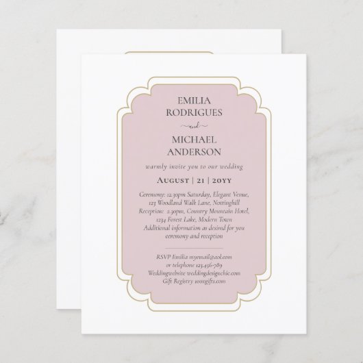 Tweetaalige Spaanse Huwelijksbudget Bruiloft (Voorkant / Achterkant)