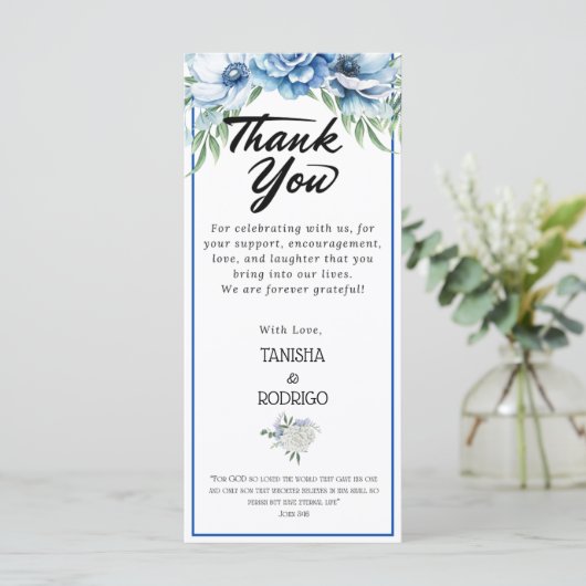 Tweetalig bedankmenu Trouwen / Eng - Spa Menu (Staand voorkant)