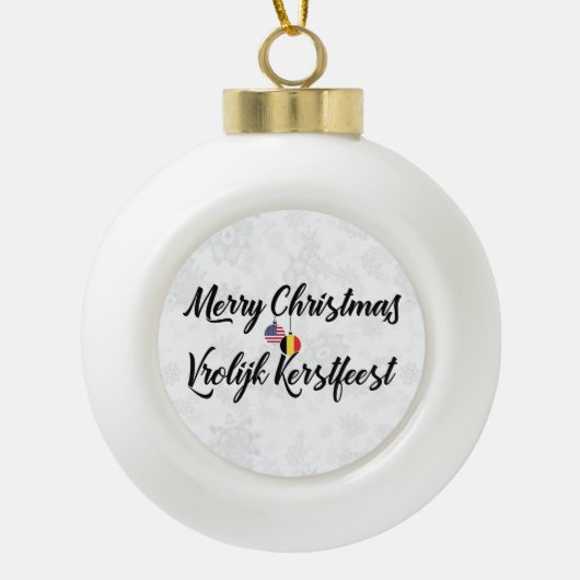 Tweetalig Belgisch Amerikaans Vakantie Ornament (Voorkant)