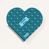 Tweetalig Blauw bladeren Creëer Crea Spaans Spiraa Notitieboek (Voorkant)