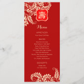 Tweetalig Chinees "Longevity" Verjaardagsmenu (ROO Menu (Voorkant)